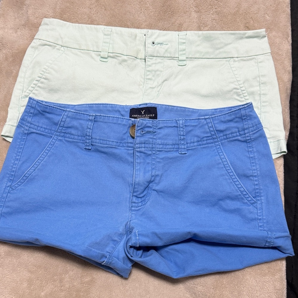 American Eagle Outfitters Women's Mint and Blue Shorts